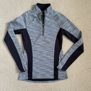 Athleta Grey and Black Quarter Zip